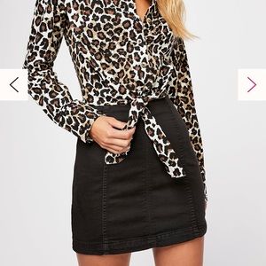 Free People Black Mini Skirt